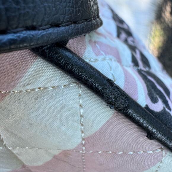 Luv Betsey Johnson Quilted Pink, Black & White Weekender Extra Large Duffle Bag - Picture 15 of 16